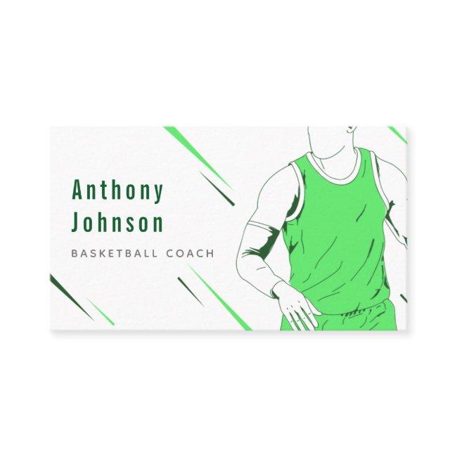Trendy Basketball Coach Trainer Social Media Green