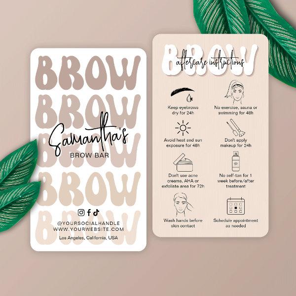 Trendy Beige Brow Aftercare Instructions Retro