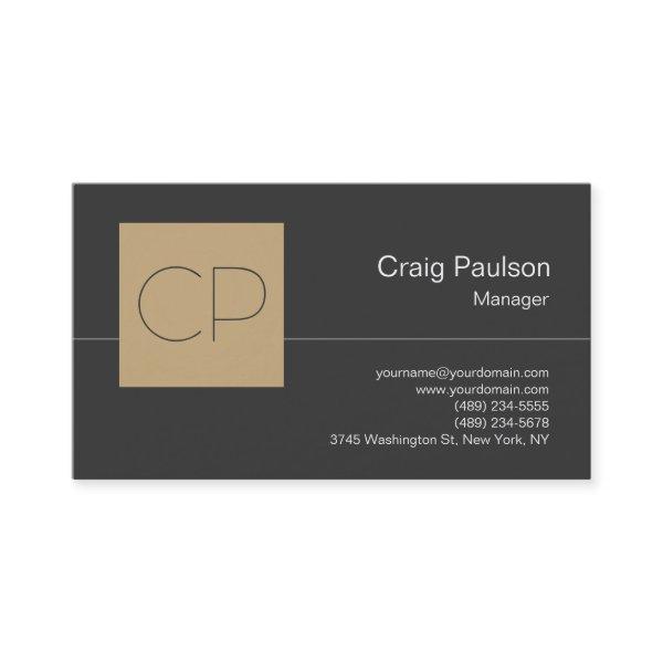 Trendy Beige Gray Chic Monogram