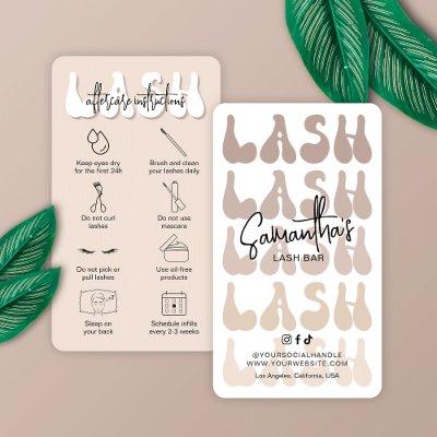 Trendy Beige Lash Aftercare Instructions Retro