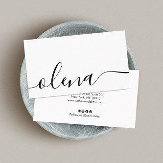 Trendy Black and White Script Calligraphy Business