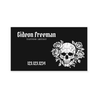 Trendy Black and White Skull Tattoo Studio