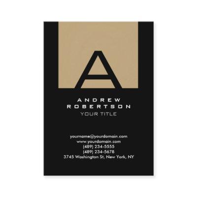 Trendy Black Beige Monogram Stripe