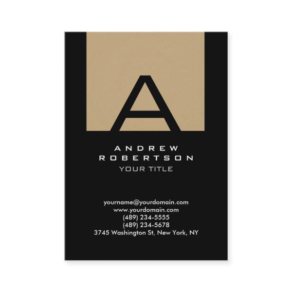 Trendy Black Beige Monogram Stripe
