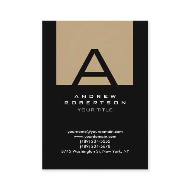 Trendy Black Beige Monogram Stripe