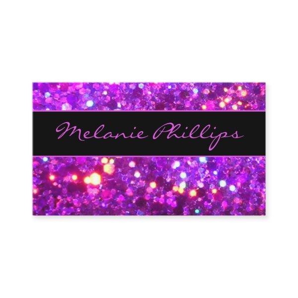 Trendy Black & Lavender Pink Chunky Glitter