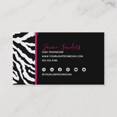 Trendy Black & Pink Zebra Print QR CODE
