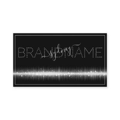 Trendy Black Silver Light Effect Modern Brandname