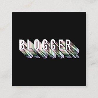 Trendy black white 3d typography blogger minimal square