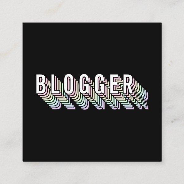 Trendy black white 3d typography blogger minimal square