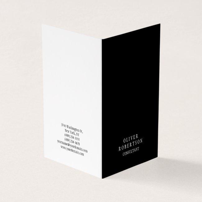 Trendy Black White Creative Unique Simple Plain