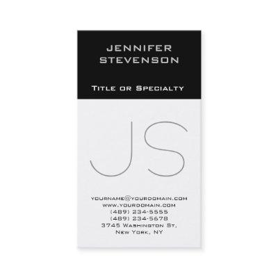 Trendy Black White Gray Monogram