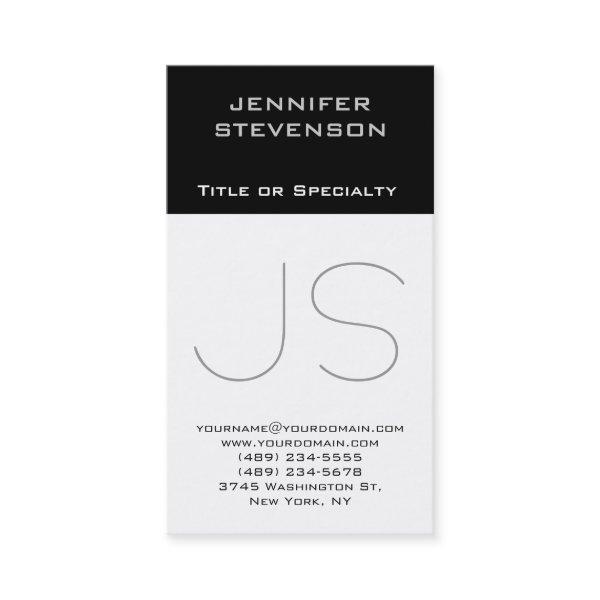 Trendy Black White Gray Monogram