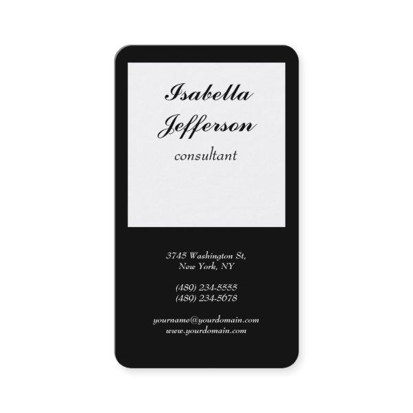 Trendy Black White Modern Minimalist Professional