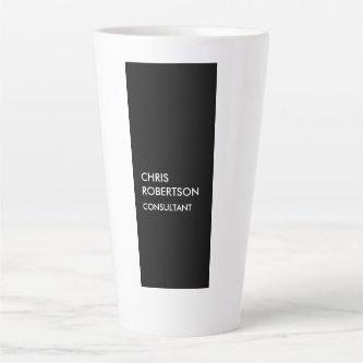 Trendy black white vertical unique  latte mug