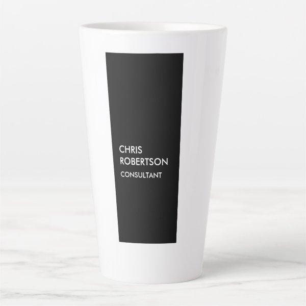 Trendy black white vertical unique  latte mug