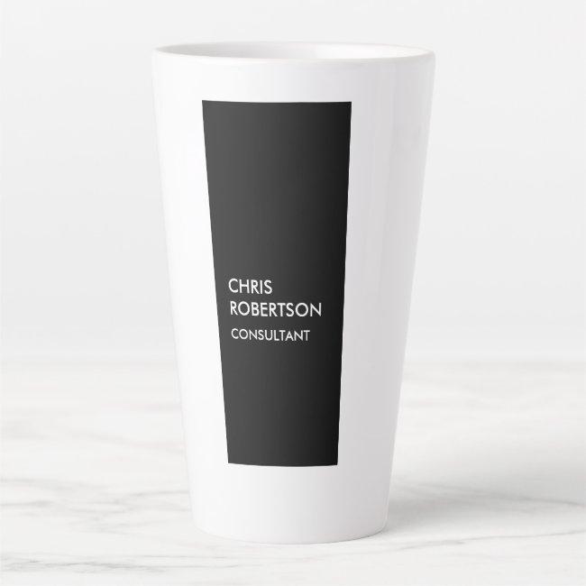 Trendy black white vertical unique latte mug