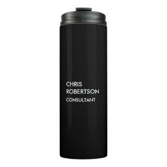 Trendy black white vertical unique  thermal tumbler