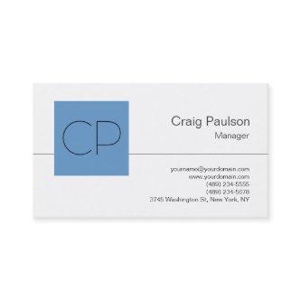 Trendy Blue Gray White Monogram