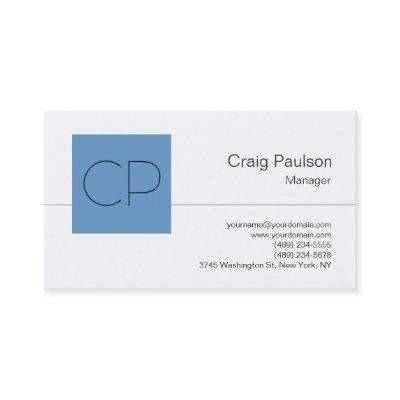 Trendy Blue Gray White Monogram