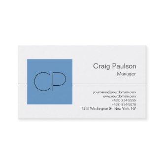 Trendy Blue Gray White Monogram