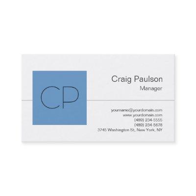 Trendy Blue Gray White Monogram