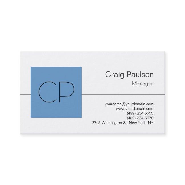 Trendy Blue Gray White Monogram