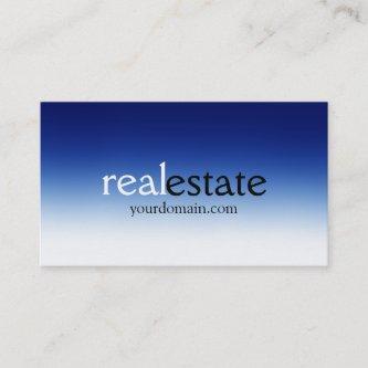 Trendy Blue White Real Estate Agent