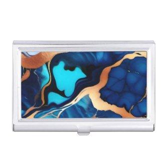 Trendy Blue yellow Gold faux marble   Case