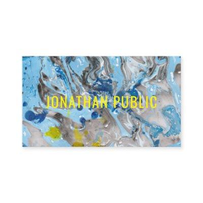 Trendy Blue Yellow Modern Abstract Art Template