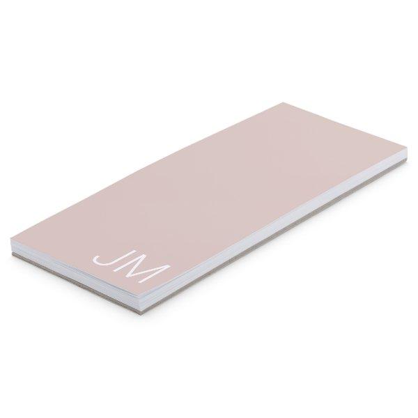Trendy Blush Pink Oversized Monogrammed Initials Magnetic Notepad