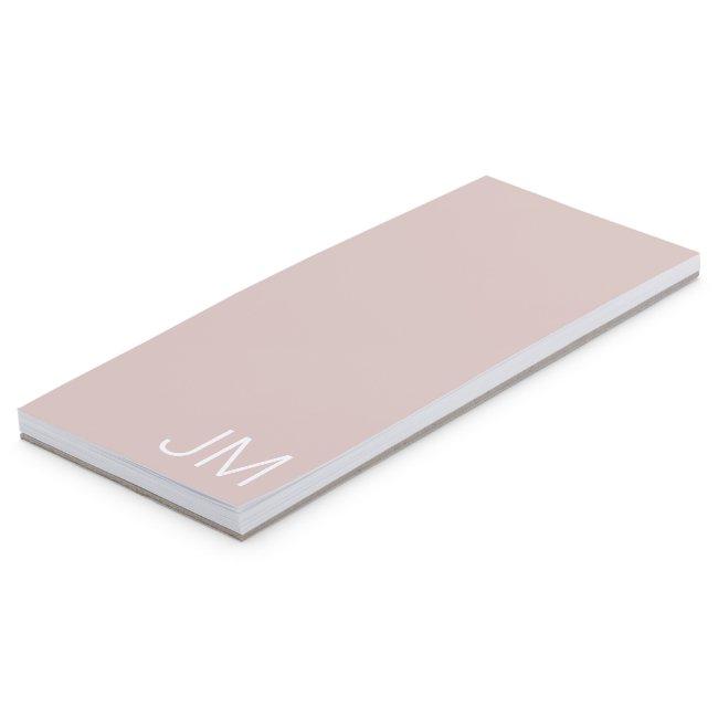 Trendy Blush Pink Oversized Monogrammed Initials Magnetic Notepad