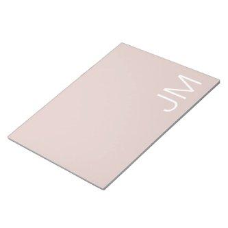 Trendy Blush Pink Oversized Monogrammed Initials Notepad