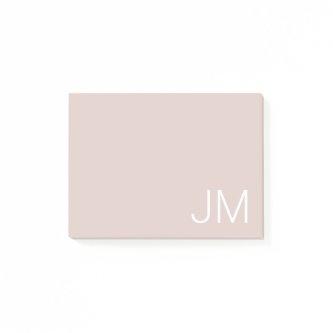 Trendy Blush Pink Oversized Monogrammed Initials Post-it Notes