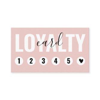 Trendy Blush Pink White Customer Loyalty Card