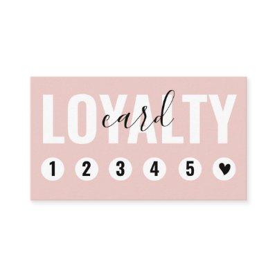 Trendy Blush Pink White Customer Loyalty Card
