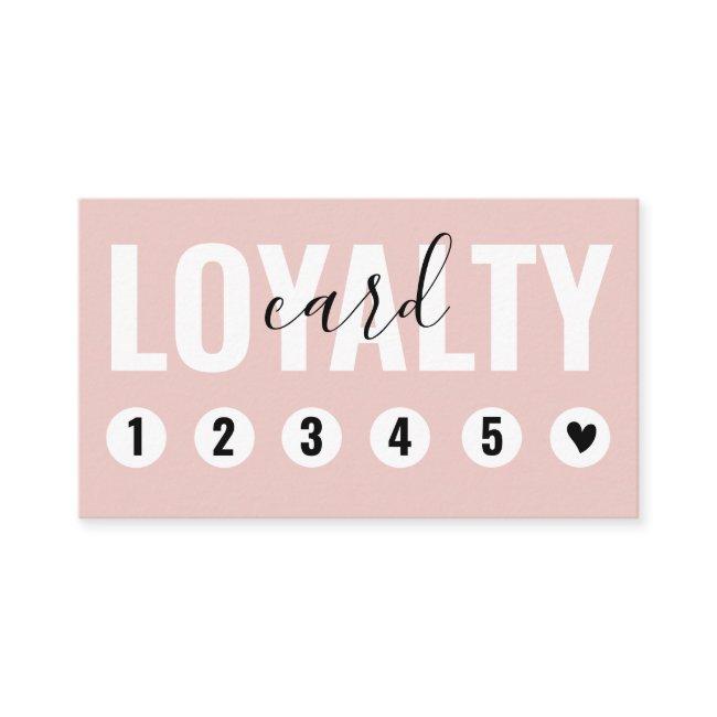 Trendy Blush Pink White Customer Loyalty Card