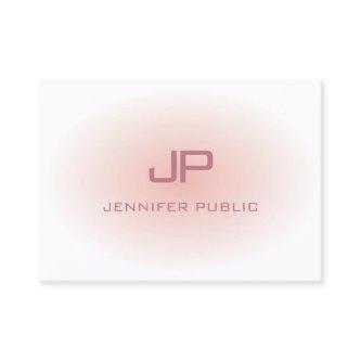 Trendy Blush Pink White Modern Monogram Template
