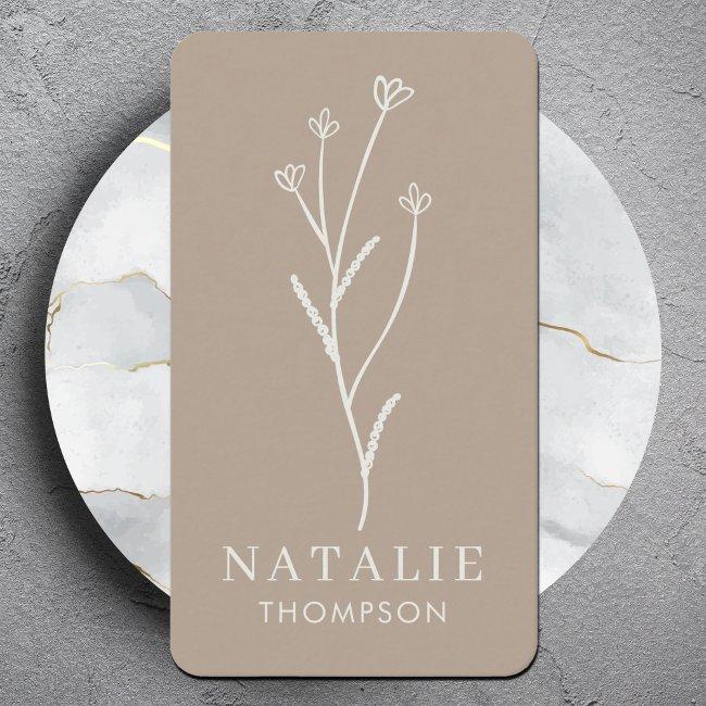 Trendy Boho Chic Minimalist Rustic Griege Flower
