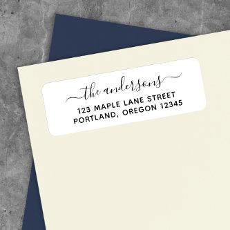 Trendy Calligraphy Script Family Return Address Label