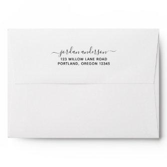 Trendy Calligraphy Script Name Return Address Envelope