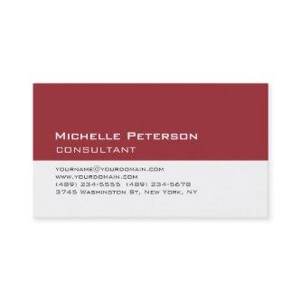 Trendy Carmine Red White Consultant