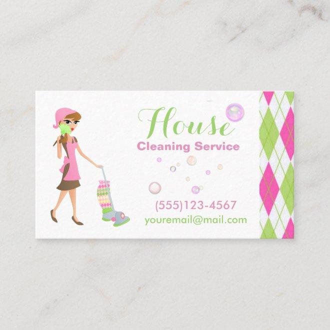 Trendy Cartoon Maid House Cleaning Services