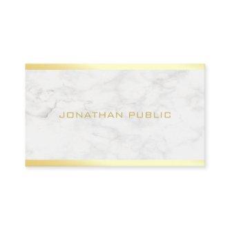 Trendy Chic Gold Text Name Marble Template Modern