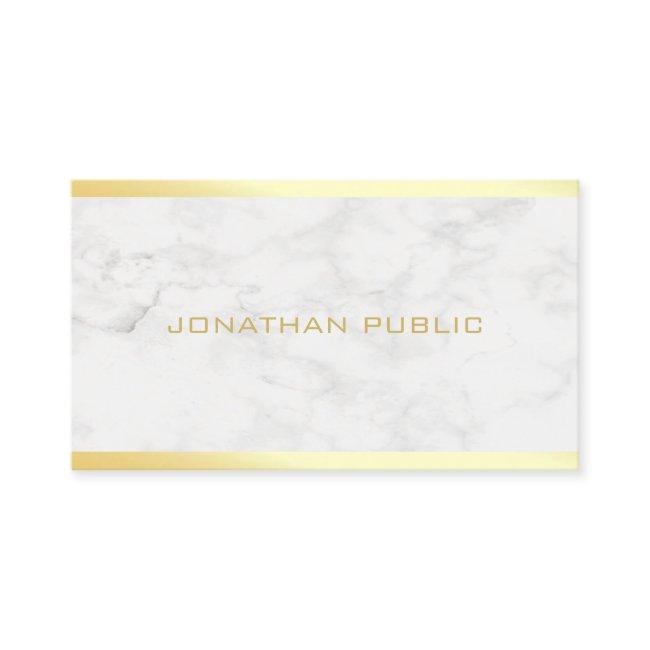 Trendy Chic Gold Text Name Marble Template Modern
