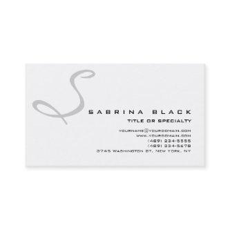 Trendy Chic White Grey Monogram