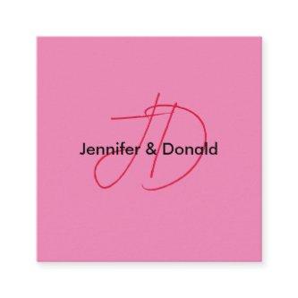 Trendy classical script monogram name enclosure card