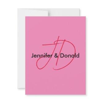 Trendy classical script monogram name RSVP card