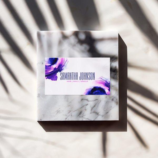 Trendy Classy Royal Purple Modern Brush Stroke