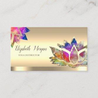 Trendy Colorful Lotus Flower Yoga Instructor